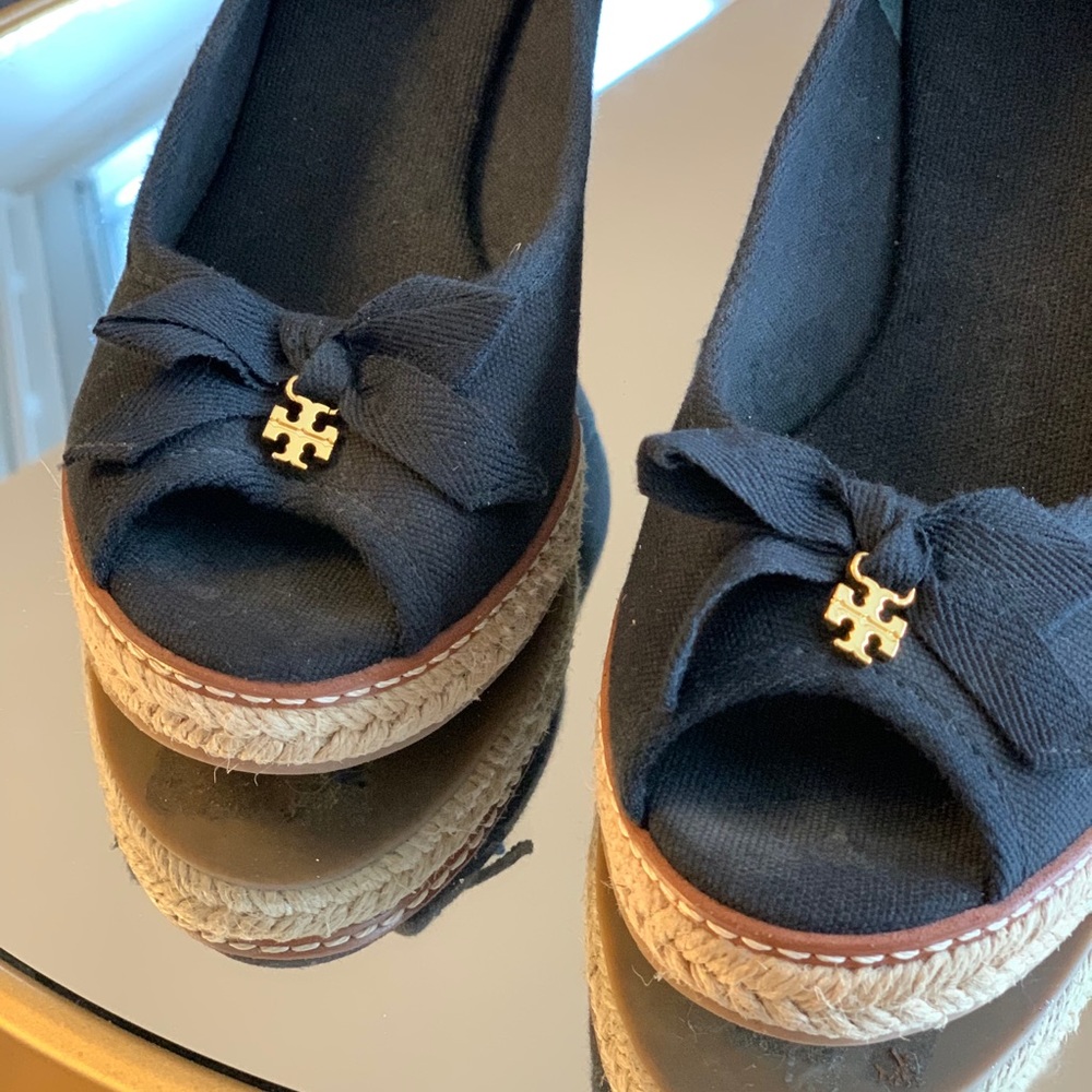 Tory Burch Peep Toe Wedge Heels